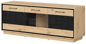 Masă TV/dulap Pont RTV2D1W (Stejar artisan + Negru mat). 1063039