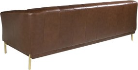 Canapea 3 locuri din piele naturala capitonata Cowhide leather brown