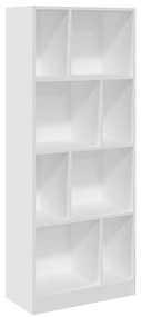 847996 vidaXL Bibliotecă, alb, 57x28,5x141 cm, lemn prelucrat