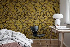 Fototapet, Snakey, Yellow, Rebel Walls