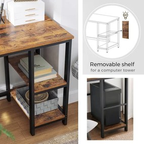 Birou colțar SOLEA maro/negru