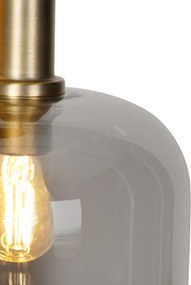 Lampă pendantă de design neagră cu sticlă aurie și fum cu 3 lumini - Zuzanna