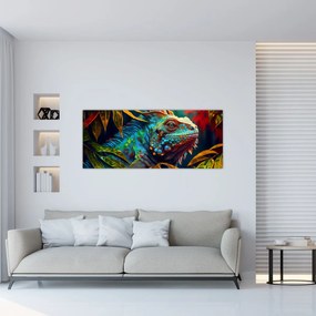 Tablou - Iguana colorată (120x50 cm)