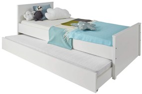 Pat de o persoană 90 cm Olna (alb) (fără somieră și saltea). 1053159