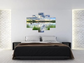Tablou cu lac și trestie (150x105 cm)
