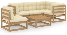 3076632 vidaXL Set mobilier de grădină cu perne, 6 piese, lemn masiv pin
