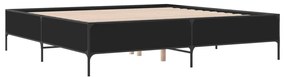 3279782 vidaXL Cadru de pat negru 180x200 cm din lemn prelucrat și metal