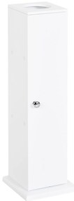 HOMCOM Mobilier de Baño Estrecho cu Orificiu pentru Hârtie Igienică și Rafturi Stil Modern 19,5x19,5x65 cm Alb | Aosom Romania