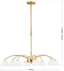 Candelabru 8 brate elegant design modern OPALDESIGN, auriu mat