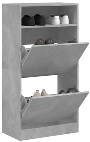 vidaXL Pantofar, gri beton, 60x34x116 cm, lemn compozit