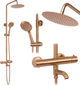 Coloana de dus cu termostat REA Lungo Copper Brush