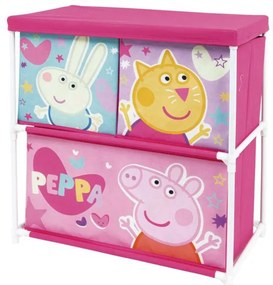 Purcelușa Peppa Suport de depozitare pentru jucării cu 3 compartimente 53x30x60 cm