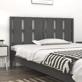 vidaXL Tăblie de pat, gri, 155,5x4x100 cm, lemn masiv de pin