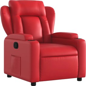 vidaXL Fotoliu rabatabil, roșu, piele ecologică