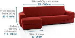 Nueva Textura Huse care se întind foarte bine NIAGARA cărămizii canapea cu otoman stânga (l. 200 - 300 cm)