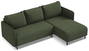 Colțar verde extensibil/cu spațiu de depozitare (cu colț pe partea dreaptă) Luana – Makamii