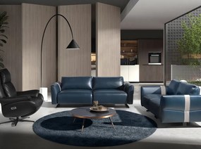 Fotoliu design LUX cu functia relax Cowhide Black leather