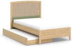 Pat cu tablie USB, cu spatiu suplimentar inclus, Colectia Loof (100x200 cm)