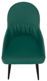 Scaun de masă, piele ecologică verde/metal, KALINA