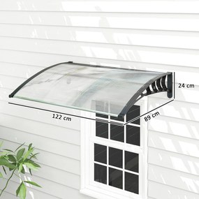 Outsunny Copertină Curbată pentru Exterior cu Panouri din Policarbonat și Sistem de Fixare Inclus | Aosom Romania