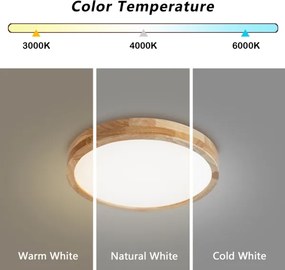 Brilagi - Corp de iluminat LED dimabil WOODLINE LED/48W/230V 3000-6000K stejar Ø 40 cm +DO