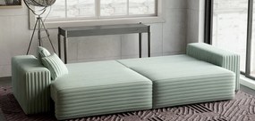 Canapea extensibilă dumonde cu ladă de depozitare si sezut confortabil din spuma high-density, Marbela Ambience Mint XXL 295x100 cm