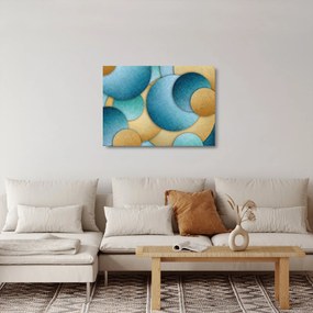 Tablou pe sticlă cu abstracție cercuri (70x50 cm)
