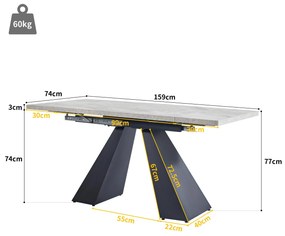 Masă de luat extensibilă, Negru+Gri | Aosom Romania
