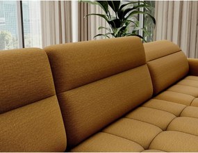 Colțar galben extensibil/cu spațiu de depozitare cu tapițerie din catifea (cu colț pe partea stângă/în formă de "U") Berrto – ELTAP