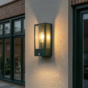 Lampă de perete exterioară verde închis cu senzor de mișcare IP44 - Rotterdam