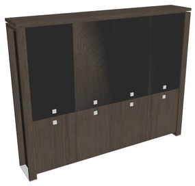 Dulap înalt Verno+ S 260 x 46 x 210 cm, uși combinate, stejar antracit / negru