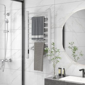 HOMCOM Uscător Electric de Prosoape pentru Perete sau Podea cu Timer și 8 Bare 53x35x90 cm Negru | Aosom Romania