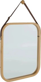 Oglinda LEMI 2, bambus natural, lemn de bambus lacuit, 45x2x45 cm