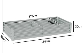 Outsunny Jardinieră de Exterior din Oțel cu Fund Deschis și Margini Întărite, 180x90x30 cm, Gri Argintiu | Aosom Romania