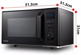 Cuptor cu microunde Toshiba MW2-AC25TBK 4in1, 25 L, 950W, Gratar 1100W, Convectie 2100W, Acoperire ceramica, Negru