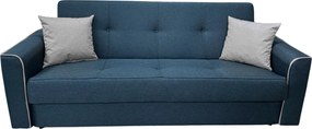 Canapea VERA extensibila, 3 locuri, lada de depozitare, stofa bleumarin + gri, 225x90x90 Bleumarin + Gri, Stofa