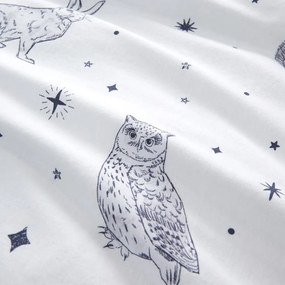 Lenjerie de pat pentru copii din flanelă pentru pat de o persoană 135x200 cm Starlight Animals – Bianca