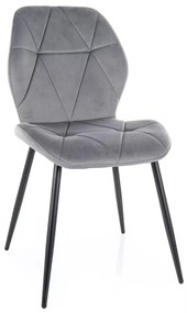 Scaun Rick velvet gri/negru Blu14