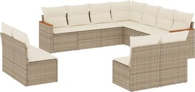 vidaXL Set canapele de grădină cu perne, 11 piese, bej, poliratan