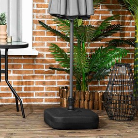 Outsunny Suport Umbrelă de Grădină cu Bază de Umplere Apă/Nisip HDPE Rezistent la Intemperii 46x45x26cm Negru | Aosom Romania