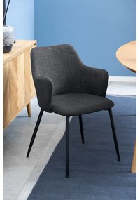 Set de scaune de sufragerie gri antracit 2 buc. tapițat Ilsa – Actona