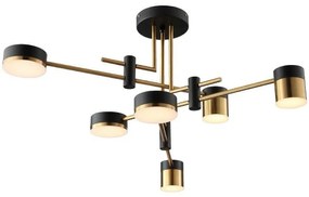 Lustra LED Cu Telecomanda Zelma, 3 Tipuri De Lumina, 55W, Negru/Auriu
