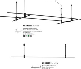 Accesoriu, Corp de iluminat pentru sistemul magnetic CRIMSON, Zeon 20W L-75cm NVL-9190619