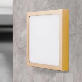 Plafoniera LED moderna design slim Lero 23x23cm auriu mat