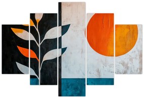 Tablou - Abstracție cu plantă și soare (150x105 cm)