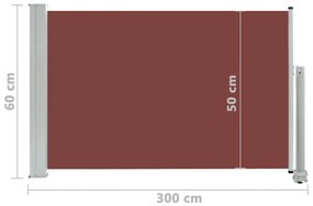 Copertina laterala retractabila de terasa, maro, 60 x 300 cm Maro, 60 x 300 cm