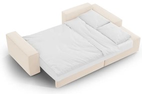 Colțar bej extensibil/cu spațiu de depozitare cu tapițerie din catifea (cu colț pe partea dreaptă/cu șezlong) Jodie – Micadoni