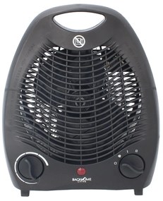 Încălzitor electric cu ventilator și întrerupătorde siguranță, negru