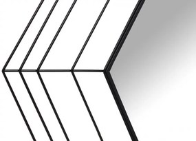Oglinda hexagonala cu rama din metal neagra Romeo, 1.5cm (L / D) x 69cm (W) x 79.5cm (H)