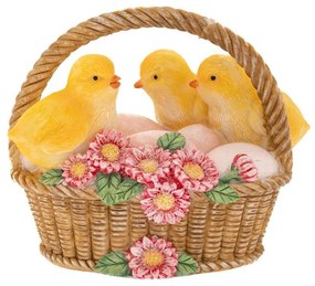 Figurina Chicks in basket 12 cm x 9 cm x 10 cm